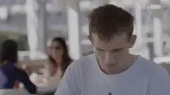 Man eating a large leaf