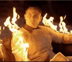 Man on fire reading book