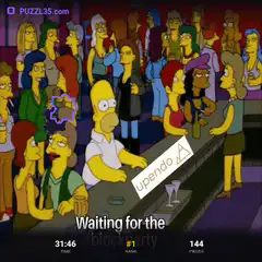 Simpsons bar scene with puzzle piece