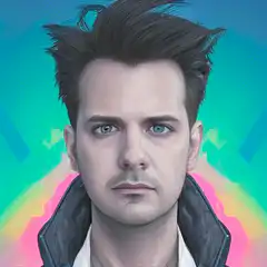 Glitching portrait of a man