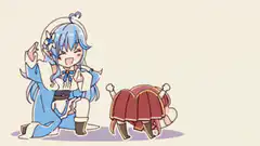 Lumina slapping a turtle