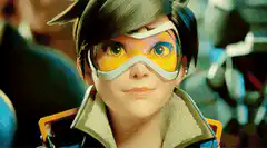 Tracer winking and smiling