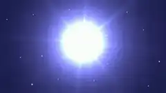 Bright white light expanding in space