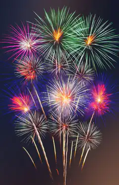 Colorful fireworks exploding in night sky