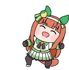 Chibi anime girl dancing happily