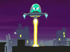 One-eyed alien spaceship takes off