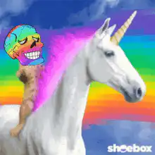 Rainbow unicorn with troll face
