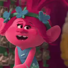 Poppy Trolls facepalm then smile