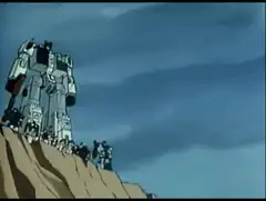 Megatron stands on a cliff