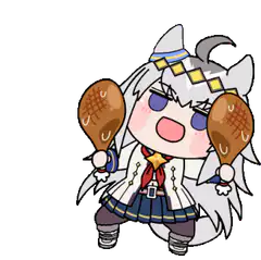 Shiroko eats chicken legs