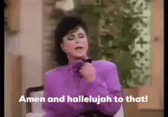 Woman singing amen and hallelujah