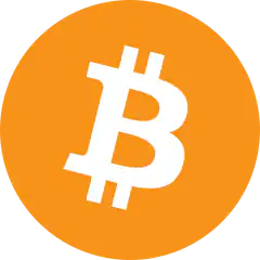 Bitcoin logo on orange background