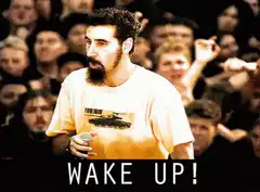Stand-up comedian yells wake up