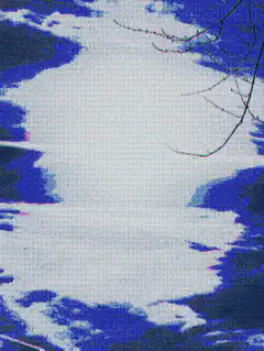 glitchy snowy landscape