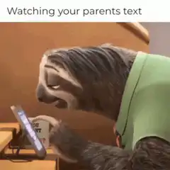 Sloth typing on phone