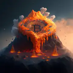 Bitcoin volcano erupting