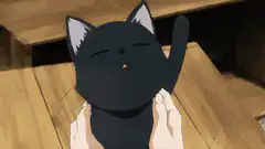 Anime cat being petted