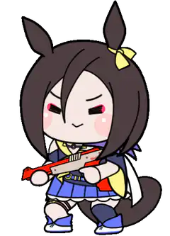 Chibi horse girl with red gun