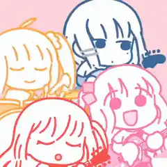 Chibi band members playing instruments
