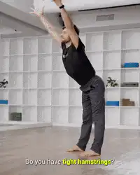 Man demonstrates tight hamstrings test