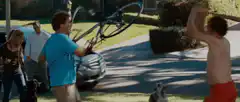 Will Ferrell and Chris Parnell fight with a bike
