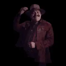 Nick Offerman tipping his hat
