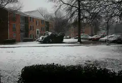 Time-lapse of heavy snowfall at night