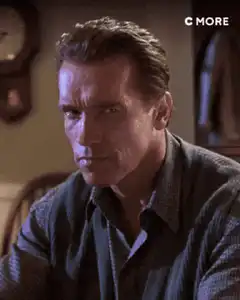 Arnold Schwarzenegger intense stare