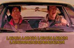 Dude and Stifler singing in the car