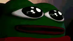 Pepe the Frog crying and falling asleep