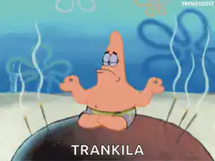 Patrick Star meditating with acupuncture