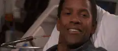 Denzel Washington reacts to a syringe