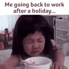 Crying girl eating cereal