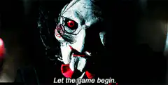 Jigsaw puppet says let the game begin