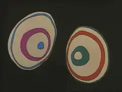 Two colorful concentric circles on black background