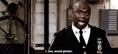 Captain Holt avoids gluten