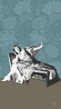 woman on chaise lounge not today satan