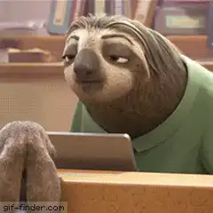 Flash the Sloth reacts excitedly