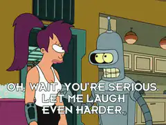 Fry Laughing at Leela