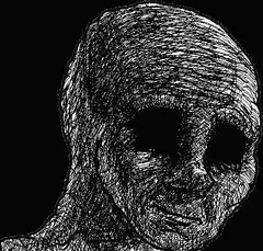 Sketchy alien face morphing