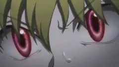 Anime character eyes flash red