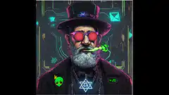 Cybernetic Rabbi with Laser Eyes