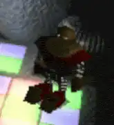 3D character dancing on a disco floor