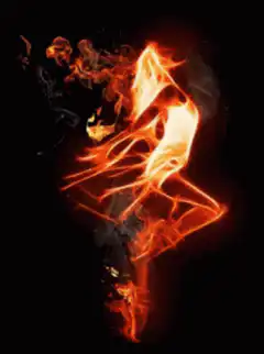 Fire silhouette of a woman