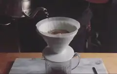 Pour over coffee brewing