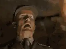 Man in hat screaming and melting