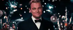 Leonardo DiCaprio Cheers With Champagne