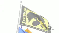 Iowa Hawkeyes flag waving