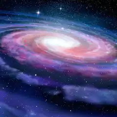 Colorful Spiral Galaxy in Space