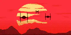 TIE Fighters Flying Over Red Landscape